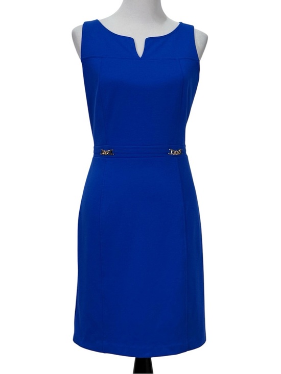 Ann Taylor Dresses & Skirts - Ann Taylor Petite 8P Royal Blue Sheath Dress Gold Hardware Career Cocktail Midi